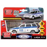 Машина металл LADA 111 полиция 12см, инерц., открыв. двери и багажник Технопарк 