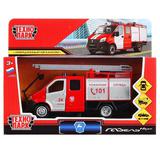 Машина металл "газель next пожарная" 15см, открыв.двери, инерц,красный, Технопарк в кор2*32шт