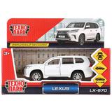 Машина металл LEXUS LX-570, длина 12см, открыв. двери, инерц, БЕЛЫЙ Технопарк 