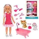 Кукла Николь "Домашние питомцы", с ванночкой.