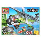 Конструктор "Город мастеров" военный вертолет 2в1, 87 дет. в русс. кор. 