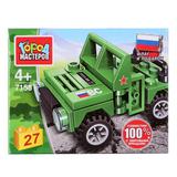 Конструктор "Город мастеров" военный джип, 27дет. в русс. кор. 