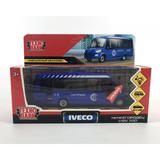 Машина металл свет-звук "автобус iveco daily vsn-700 " длина 15 см, откр двер, инерц, синий, 