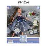 Кукла ABtoys Emily Синяя серия с белым котенком и аксессуарами, 30см