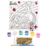 Набор д/тв-ва MultiArt Холст для росписи 15*15, Barbie с глиттером, стразы, пайетки