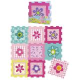 Коврик-пазл Рыжий кот "Цветочки" 9 элементов (90*90 см)