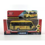 Машина металл "автобус iveco daily vsn-700 дети" длина 15 см, откр двер, инерц, Технопарк