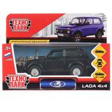 ТМ Технопарк. Машина металл "LADA 4x4" 12см, открыв. двери, инерц., ЧЕРНЫЙ. 