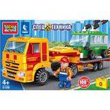 KAMAZ конструктор камаз: ПЕРЕВОЗЧИК с троллейбусом, 160 дет. Город мастеров