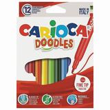 Фломастеры CARIOCA (Италия) "Doodles", 12 цветов, суперсмываемые,
42314