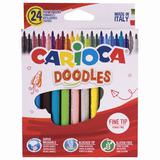 Фломастеры CARIOCA (Италия) "Doodles", 24 цвета, суперсмываемые,
42315