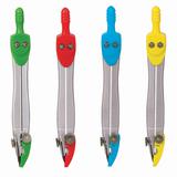 Циркуль BRAUBERG "Klasse", 115мм, пластиковый пенал ассорти, дисплей, 210526