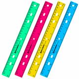 Линейка пластик 30 см BRAUBERG "Сrystal", тонированная ассорти, 210291