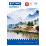 Папка для акварели БОЛЬШОГО ФОРМАТА А3, 10л, 200гм2, 297х420мм, BRAUBERG ART CLASSIC, Весна, 111063