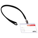 Бейдж горизонтальный (60х90мм), на черной ленте 45 см, BRAUBERG, 235697