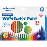 Фломастеры BRAUBERG "PREMIUM", 24 цвета, УЛЬТРАСМЫВАЕМЫЕ, классические, вентилируемый колпачок, карт
