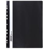 Скоросшиватель пластиковый с перфорацией BRAUBERG, А4, 140180 мкм, черный, 226586