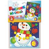 Набор для творчества Рисунок из страз Снеговик с елочными игрушками