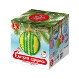 Елочная игрушка своими руками Медальон желто-зеленый