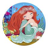 Набор для творчества Рыжий кот Алмазная мозаика Яркая русалочка круглая классическая, с частичным заполнением диаметр 18 см