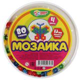 Мозаика пластиковая. 80 фишек. 4 цвета. Круглая. Диаметр 185мм Умные игры 
