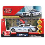 Машина металл свет-звук BMW 5-er M-SPORT ПОЛИЦИЯ 12 см, двери, багаж, кор. Технопарк