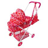 Коляска-люлька Сердца с корзиной и сумкой, металл, пакет