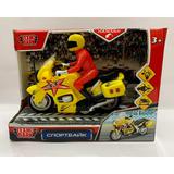 Модель пластик свет-звук МОТОЦИКЛ СПОРТ 15 см, 2 кнопки, инерц, желт, кор. Технопарк