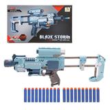 Бластер, в комплекте: м/пули 20шт., тестовые эл.пит. LR44*2шт. входят, АА*3шт. не входят в комплект