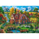 Набор для творчества Рыжий кот Алмазная мозаика Домик в чудесном месте классическая полное заполнение без подрамника 30*40