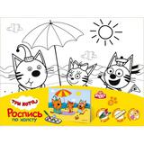 Набор д/дет тв-ва мультиарт Три Кота холст для росписи 15*20 см MultiArt