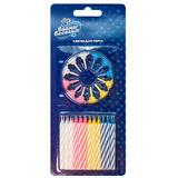 Свечи Цветные с держателями в ассорт 24 шт