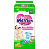 Трусики-подгузники Merries Good Skin для детей размер XL 12-22 кг, 38 шт