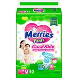 Трусики-подгузники Merries Good Skin для детей размер M 7-11 кг, 50 шт