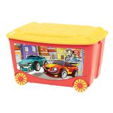 Ящик для игрушек на колесах с аппликацией 580Х390Х335 мм 45 л красный