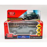 Машина металл FORD F150 RAPTOR SOFT 12 см, двери, багаж, инерц, серый, кор. Технопарк