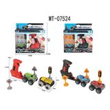 Машинка Junfa с пусковым устройством и игровыми предметами, 6х8,5х5см