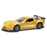 Машина металлическая RMZ City 1:32 Chevrolet Corvette C6-R, желтый цвет, двери открываются