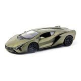 Машина металлическая RMZ City 1:32 Lamborghini Sian, оливковый матовый цвет, двери открываются