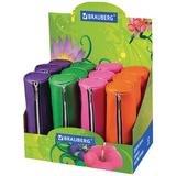 Пенал-косметичка BRAUBERG под фактурную кожу, ассорти 4 цвета, "Экзотика", 20х6х6 см, дисплей, 22404