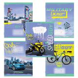 Тетрадь 12 л BRAUBERG, клетка, обложка картон, "MOTO", 106466