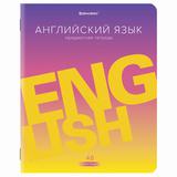 Тетрадь предметная "GRADIENT" 48 л, матовая ламинация, лак, АНГЛИЙСКИЙ ЯЗЫК, клетка, BRAUBERG, 4042