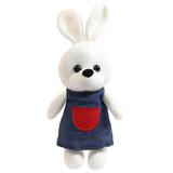 Мягкая игрушка Abtoys Knitted. Зайка девочка вязаная, 22см в джинсовом платьице