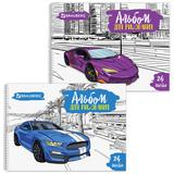 Альбом для рисования А4 24 листа, гребень, обложка картон, BRAUBERG ЭКО, 205х290 мм, "Суперкары" (2