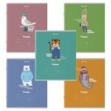 Тетрадь 18 л BRAUBERG клетка, обложка картон, "МОДНЫЕ ЖИВОТНЫЕ", 106480