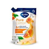 Крем-мыло AURA Pure Cotton Хлопок и мёд, 2в1 для рук и тела 450мл