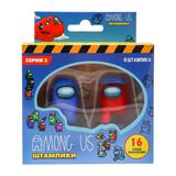 Игровой набор штампиков Among Us - серия 2 2 шт в коробке с окном призрак и красный