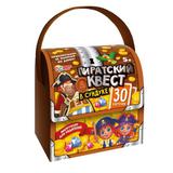 Пиратский квест. Карточки игровые в фигурной коробке сундук. 150х100х150мм. Умные игры