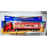 Машина металл свет-звук KAMAZ ТЯГАЧ С ПОЛУПРИЦЕПОМ 37 см, двери, инерц, кор. Технопарк