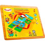 Игрушка деревянная Три Кота вкладыши многослойные, терм. пленка Буратино